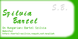 szilvia bartel business card
